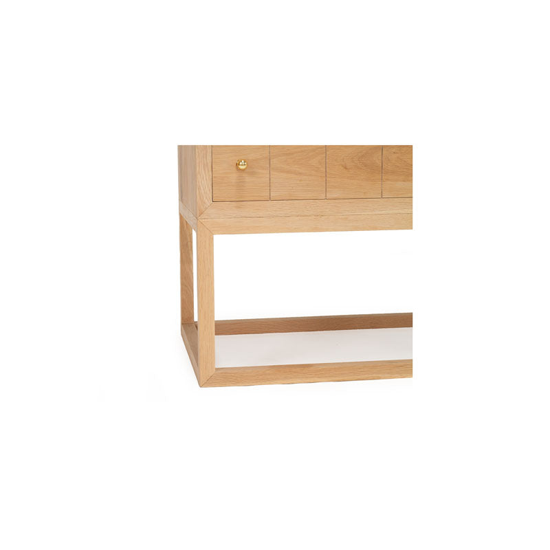 Leah American Oak Bedside Table - 71cm - Notbrand