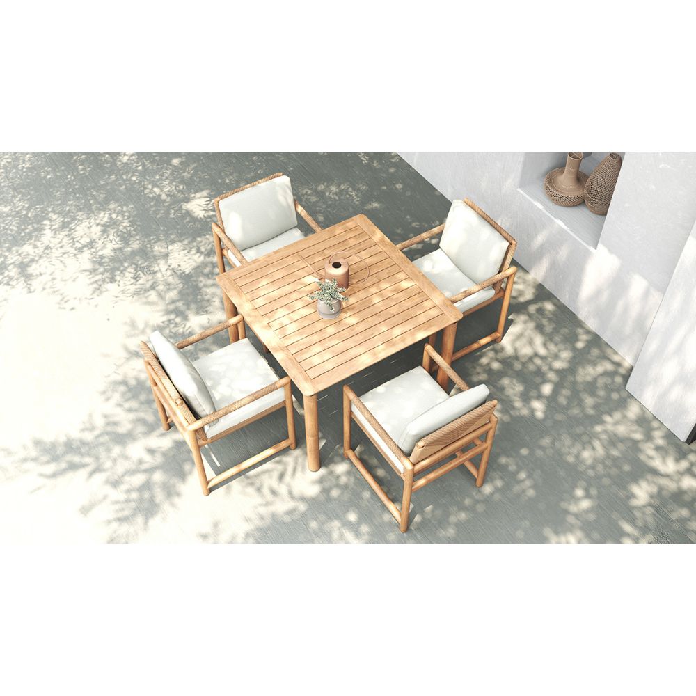 Luan Outdoor Teak Dining Armchair - NotBrand