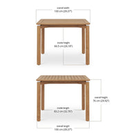 Luan Solid Teak Living Table – 1m - NotBrand