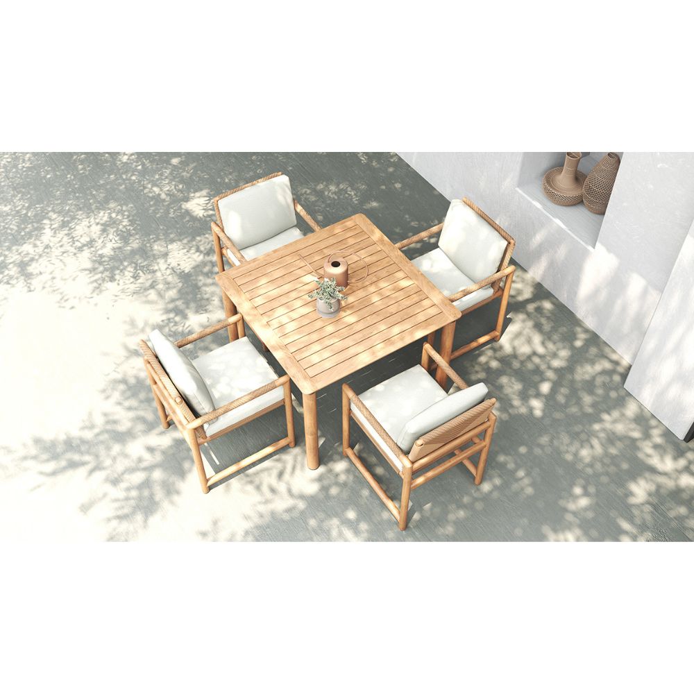 Luan Solid Teak Living Table – 1m - NotBrand