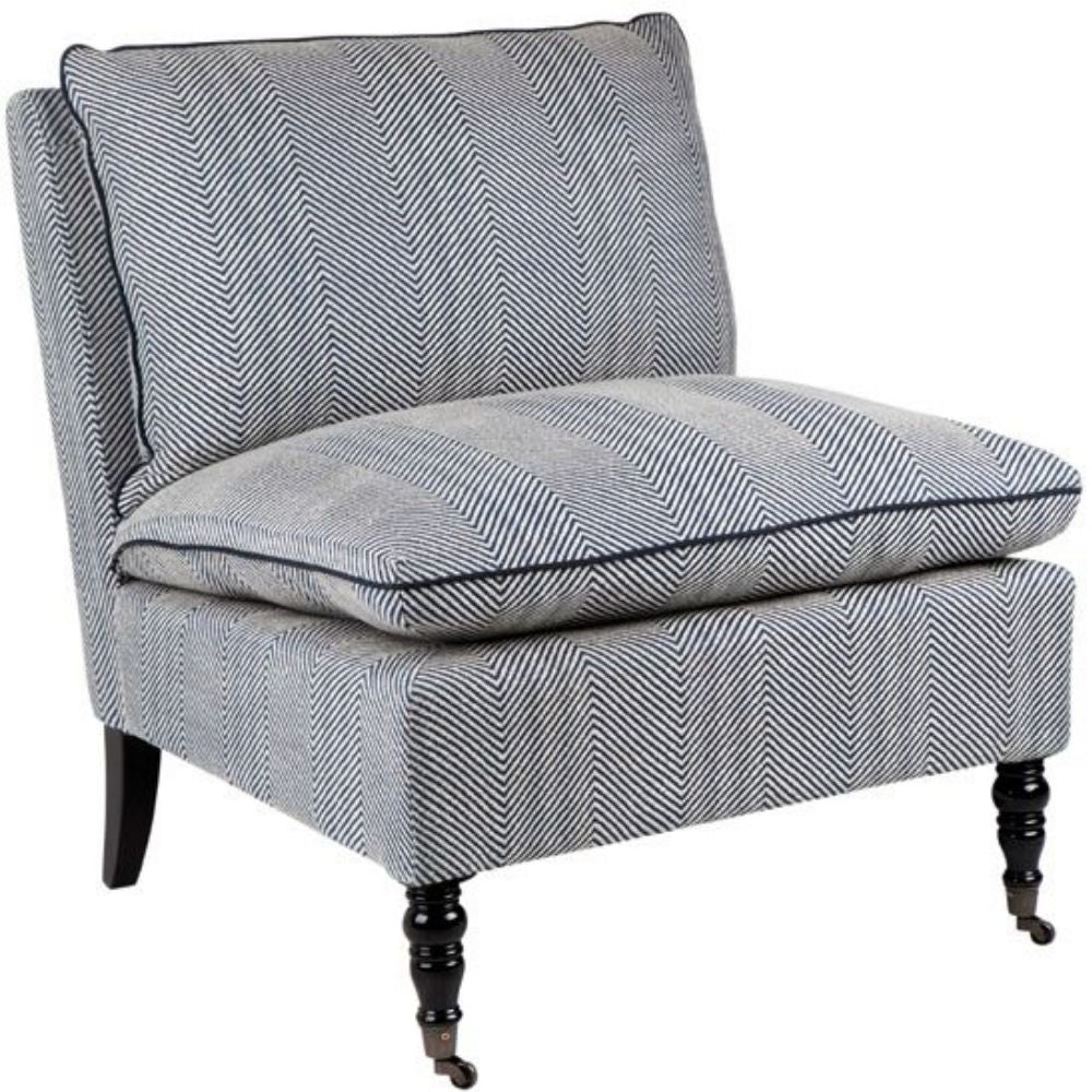 Candace Linen Occasional Chair - Chevron Blue - Notbrand