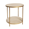Manhattan Rattan Round Lamp Table Gold - Notbrand
