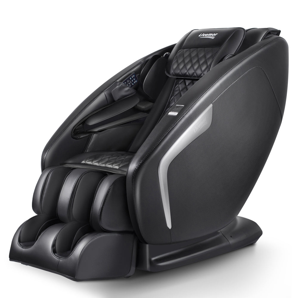 Livemor 3D Electric Massage Chair Shiatsu SL Track Full Body 58 Air Bags Black - Notbrand