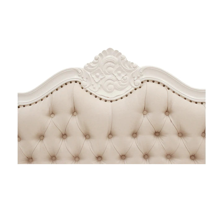 Louis French Provincial Upholstered Headboard in White - Range - Notbrand