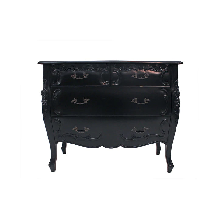 Rococo Mindy Wood Chest Of Drawers - Black - Notbrand