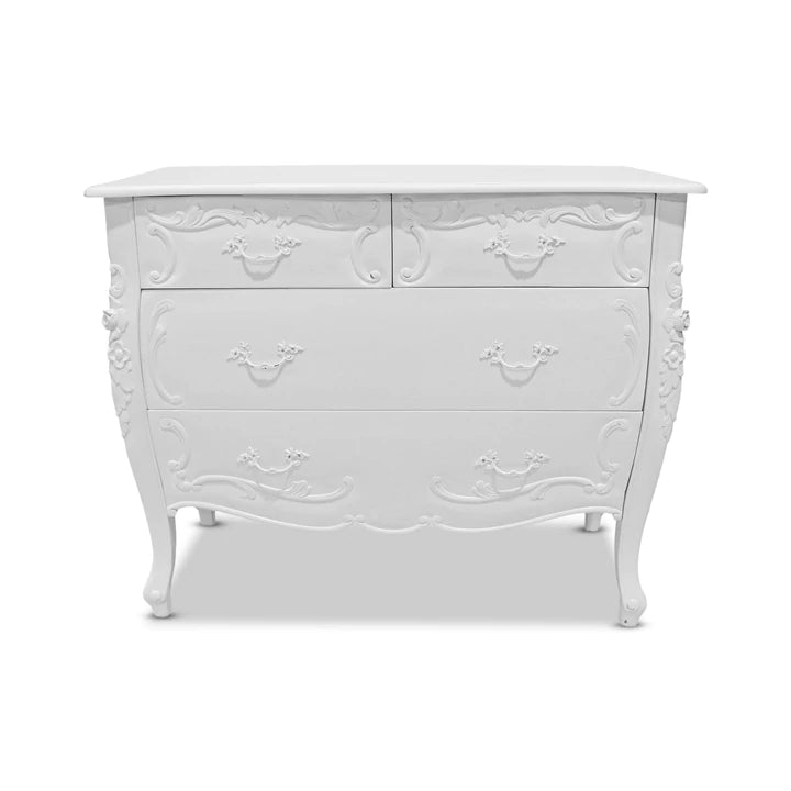 Rococo Mindy Wood Chest Of Drawers - White - Notbrand