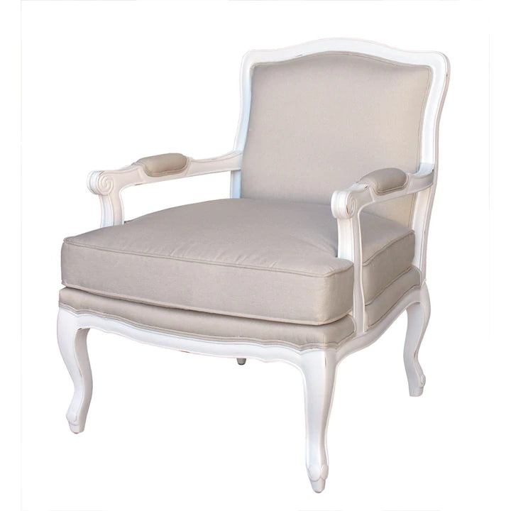 Versaille Mindy Wood Armchair - White - Notbrand