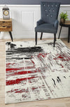 Lydia Abstract Rug Red Black White Grey - Notbrand