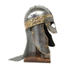 Medieval Viking Chainmail Helmet with Wooden Stand - Notbrand