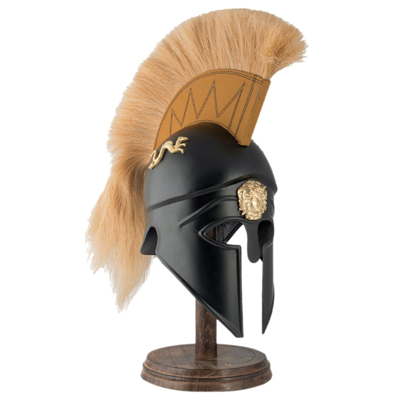 Corinthian Royal Guard Helmet with Wooden Stand - Notbrand