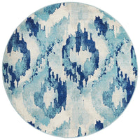 Mirage Lesley Whimsical Blue Round Rug - Notbrand