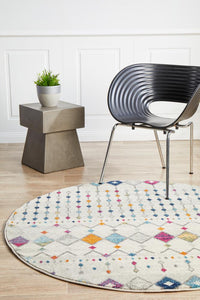 Mirage Peggy Tribal Morrocan Style Multi Round Rug - Notbrand