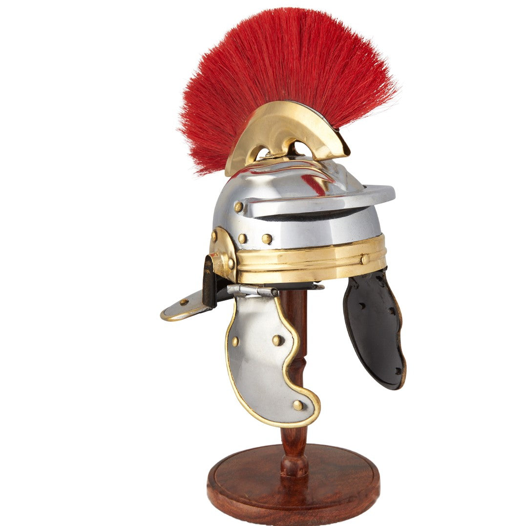 Miniature Roman Centurion Helmet with Wooden Stand - Notbrand