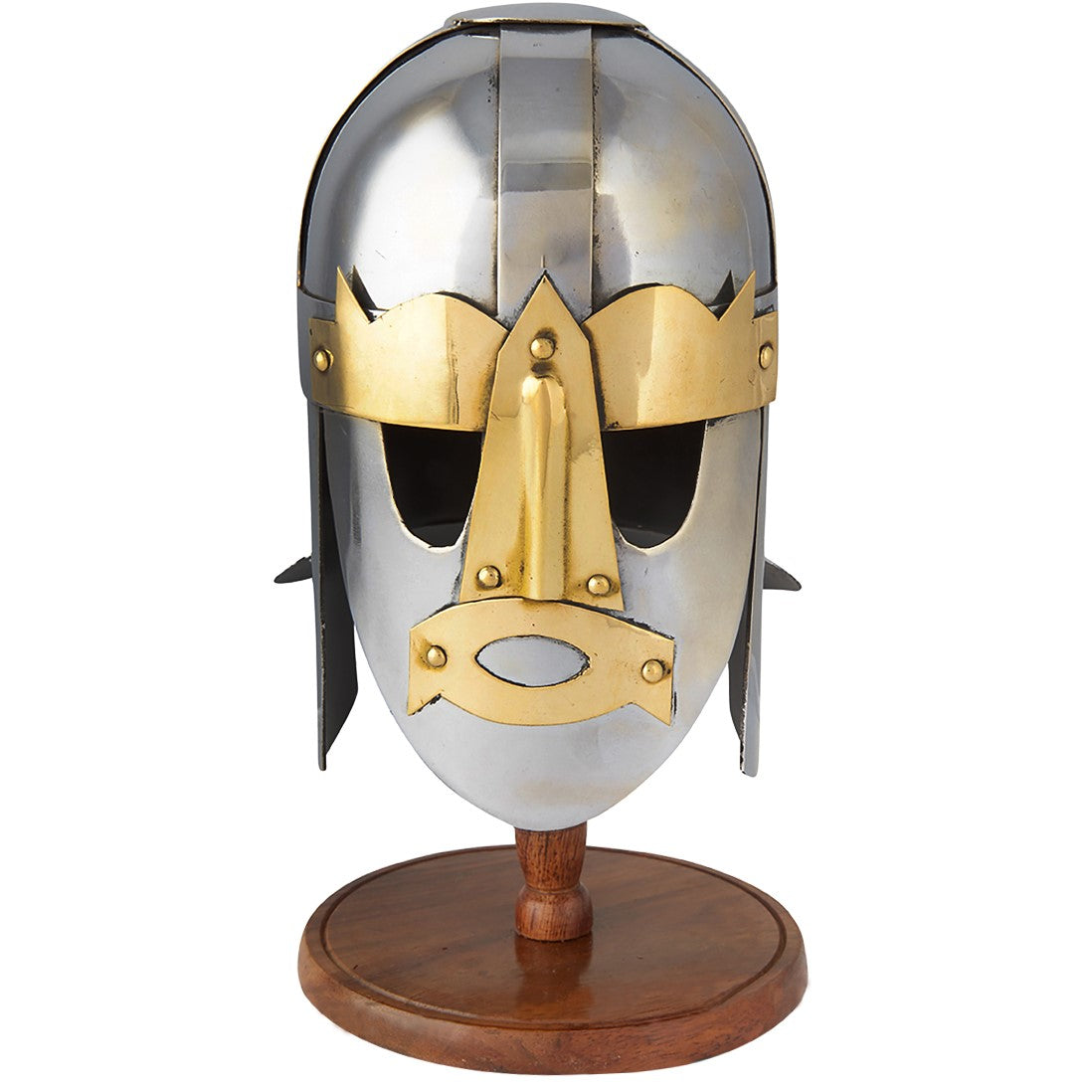 Miniature Viking Sutton Hoo Helmet with Wooden Stand - Notbrand