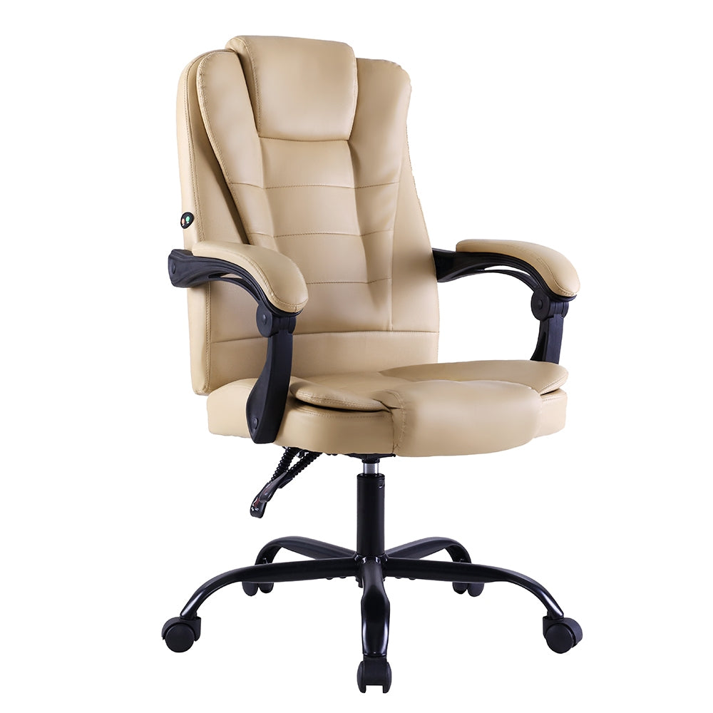 Artiss Massage Office Chair Gaming Chair Recliner Computer Chairs Khaki - Notbrand