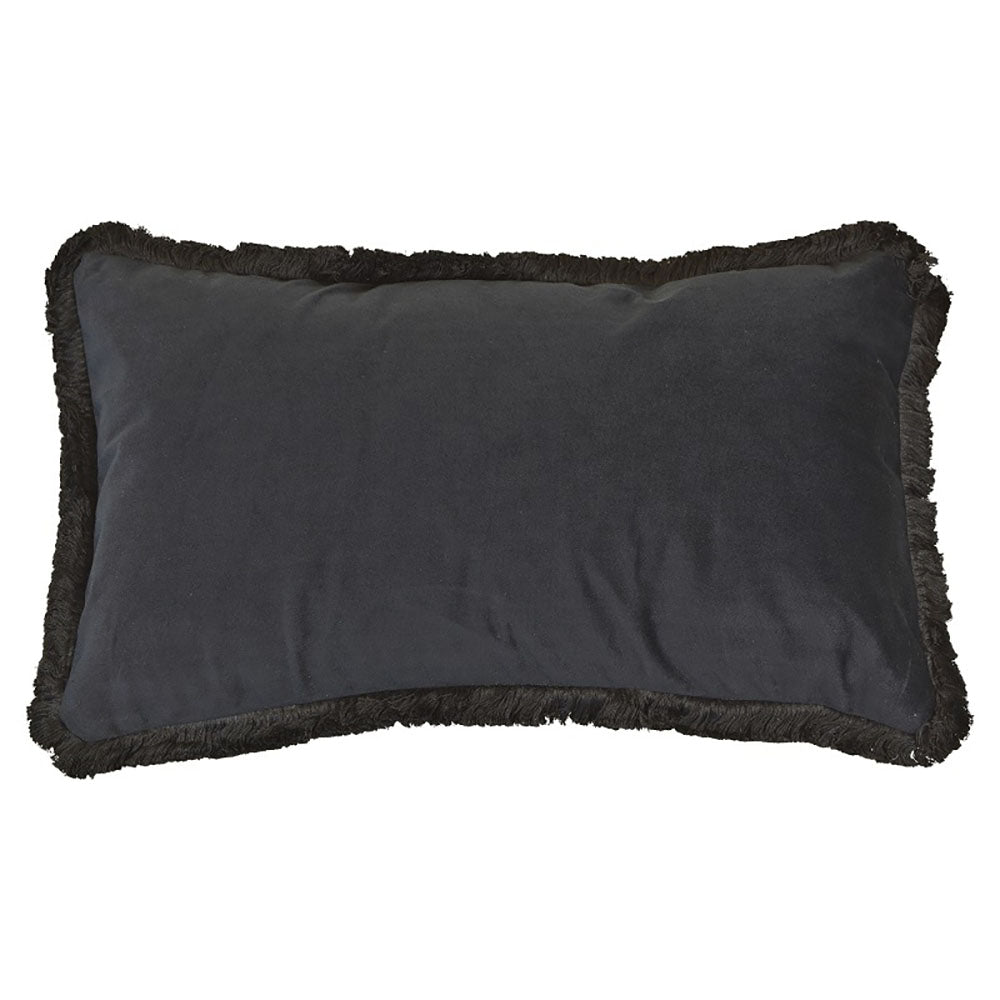 Mornington Velvet Rectangular Cushion - Black - Notbrand