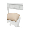 Paris Mindy Wood  Mirror Dressing Table With Stool - White - Notbrand