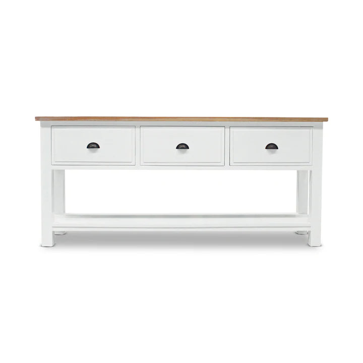 Chester 3 Drawer Mindy Wood Console - White - Notbrand