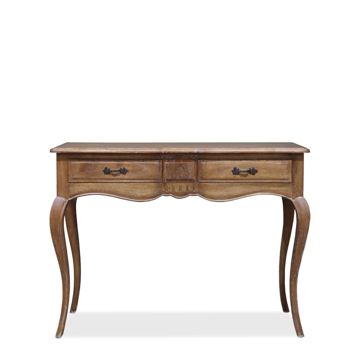 Provincial Mindy Wood Hall Table With 2 Drawers - Weathered Oak - Notbrand