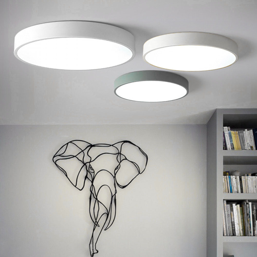 Millo Round Ceiling Light in White - 40cm - Notbrand