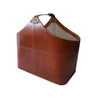 Myrinn Tan Leather Magazine Basket with Handle - Notbrand