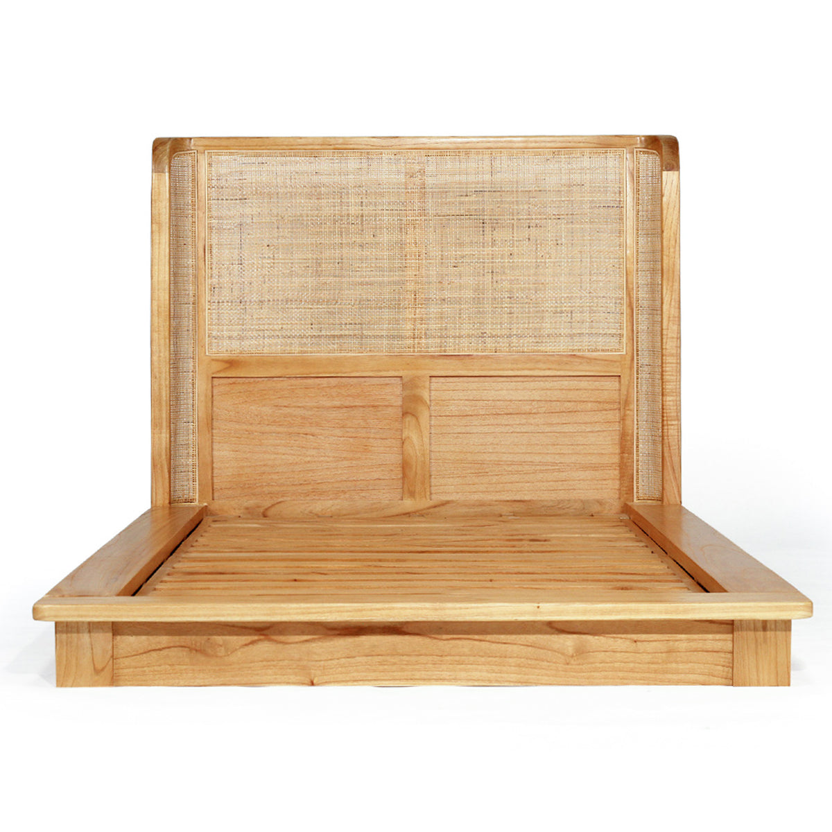 Malakai Timber and Rattan Bed - Single Size - Notbrand(1)
