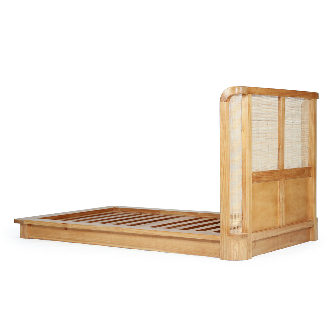 Malakai Timber and Rattan Bed - Single Size - Notbrand(5)