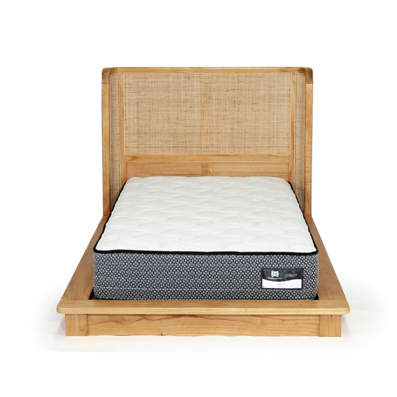 Malakai Timber and Rattan Bed - Single Size - Notbrand(7)