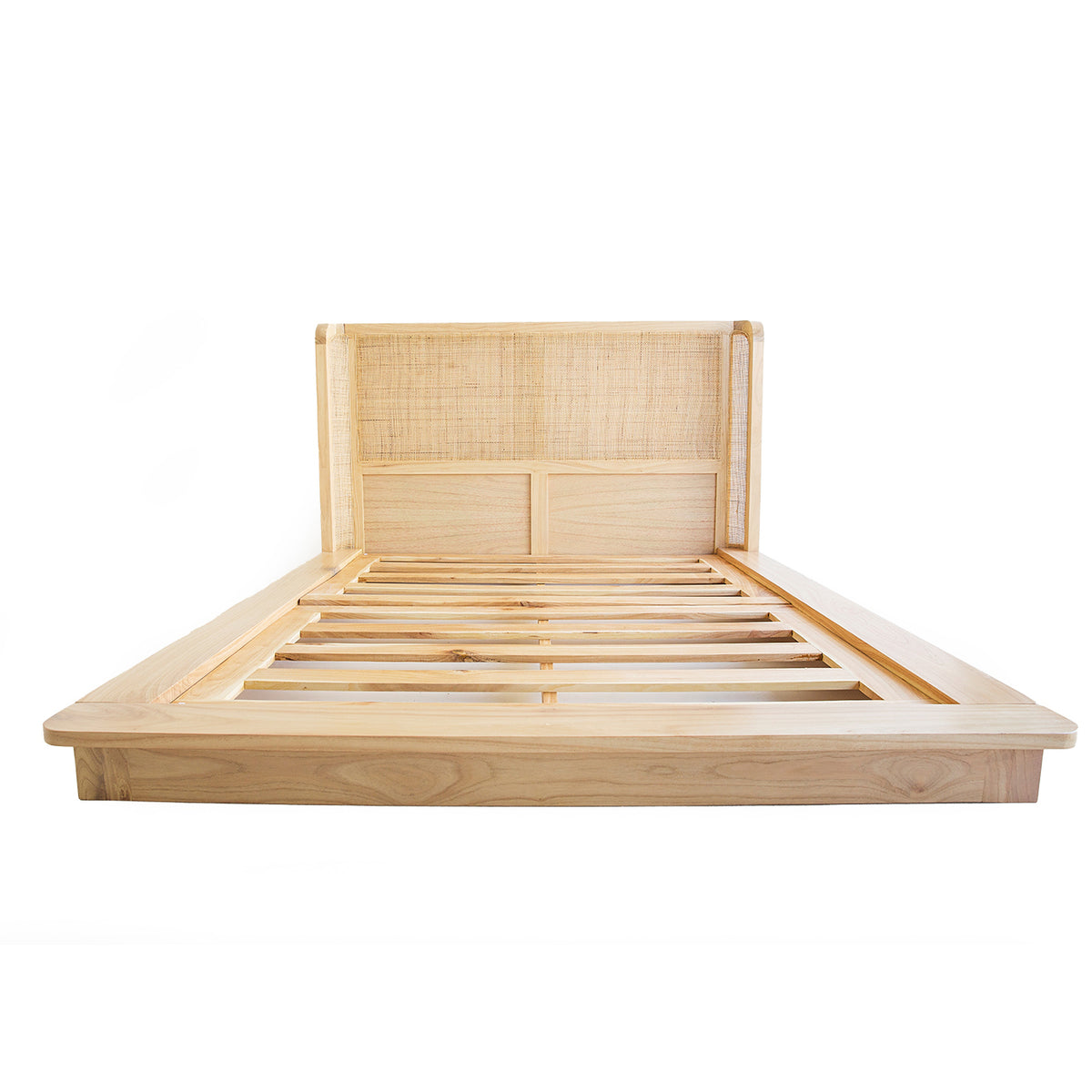 Malakai Timber and Rattan Bed - King Size - Notbrand