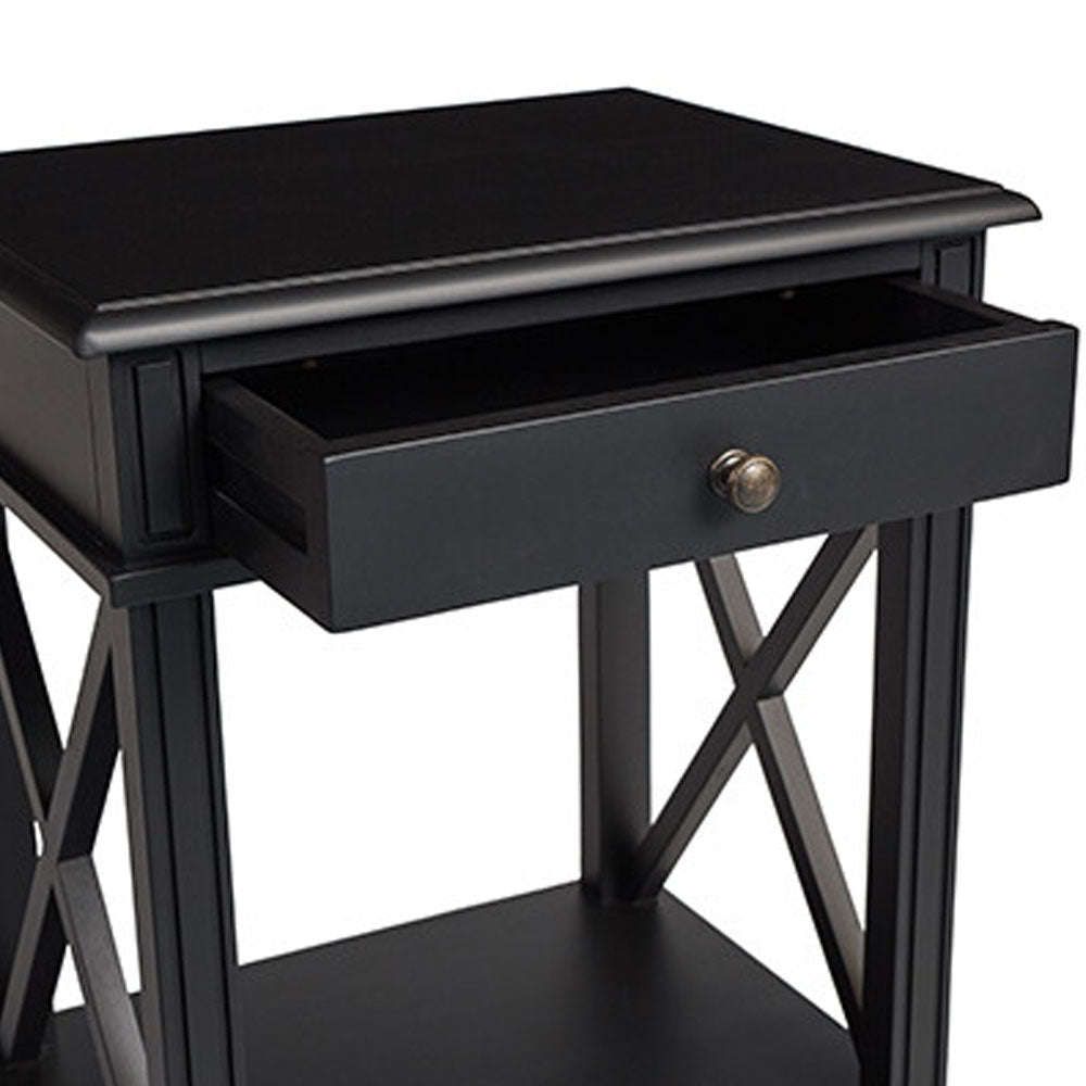 Manto Bedside Table in Black - Notbrand