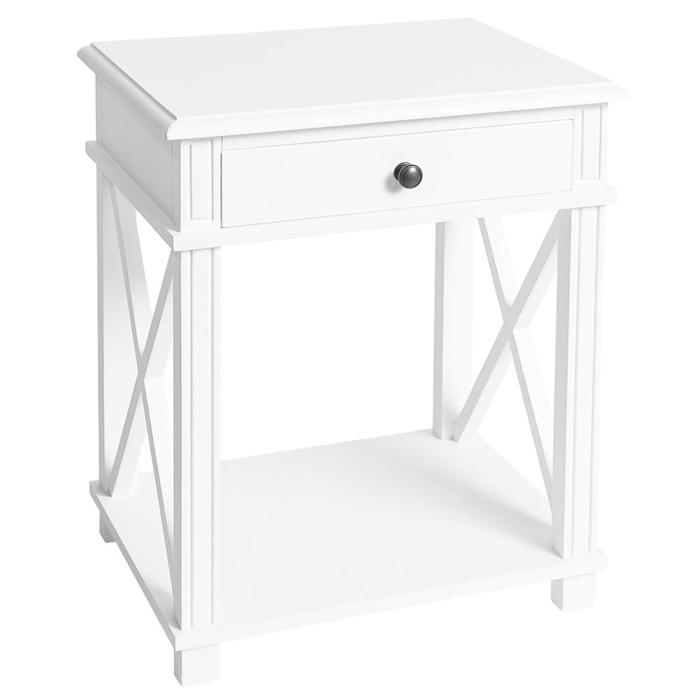 Manto Bedside Table in White - Notbrand