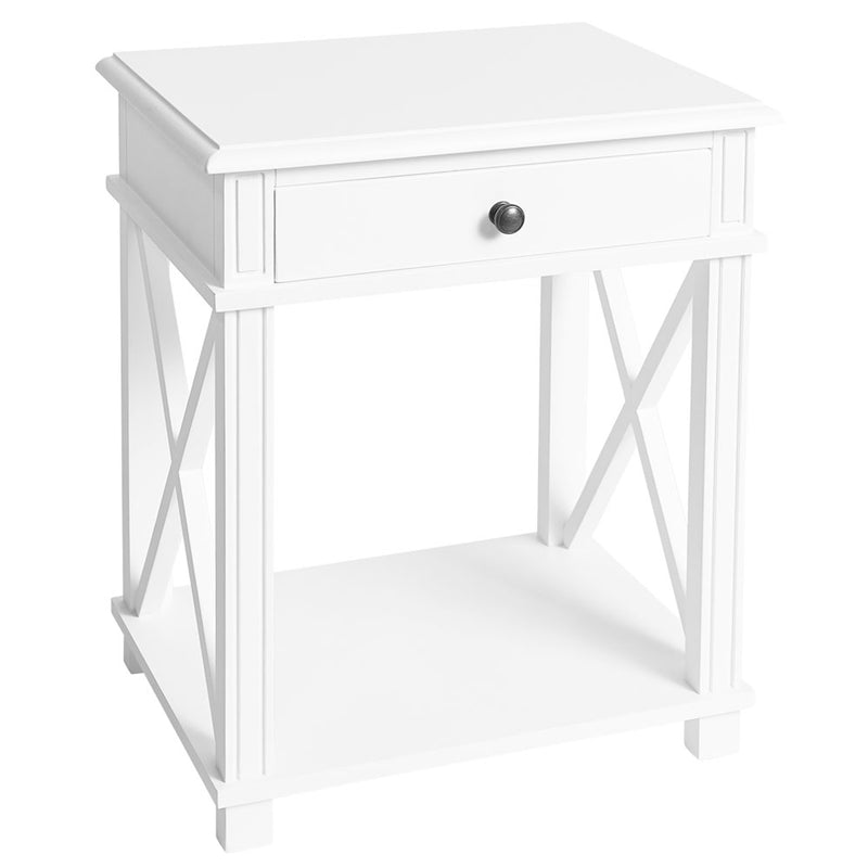 Manto Bedside Table in White - Notbrand