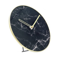NeXtime Marble Glass Table Clock - Black & Gold - Notbrand