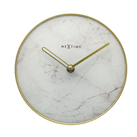 NeXtime Marble Glass Table Clock - White & Gold - Notbrand
