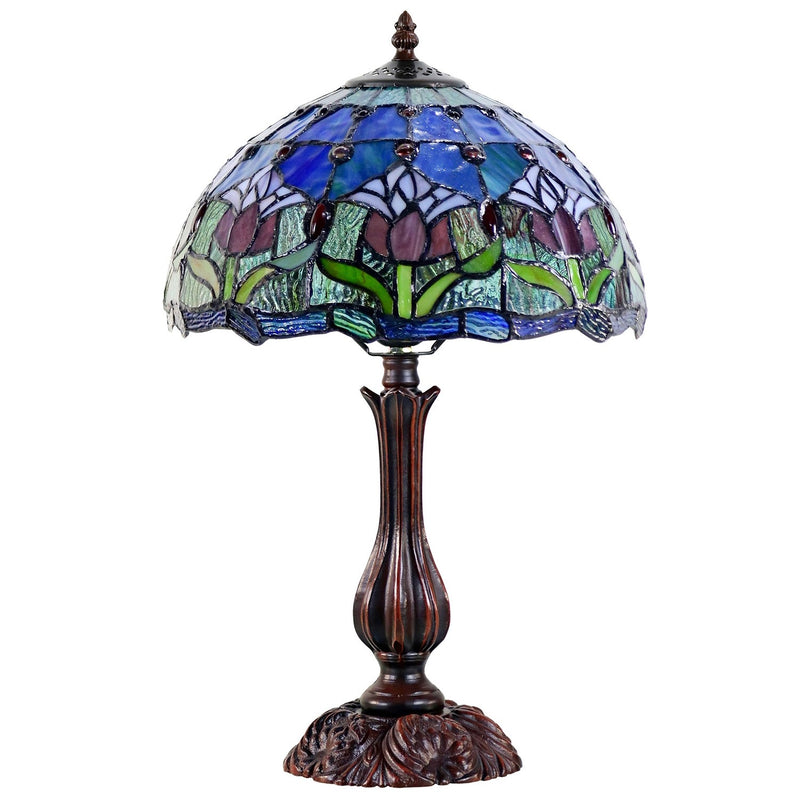 Mauve Tulip Tiffany Style Table Lamp - Resin - Notbrand