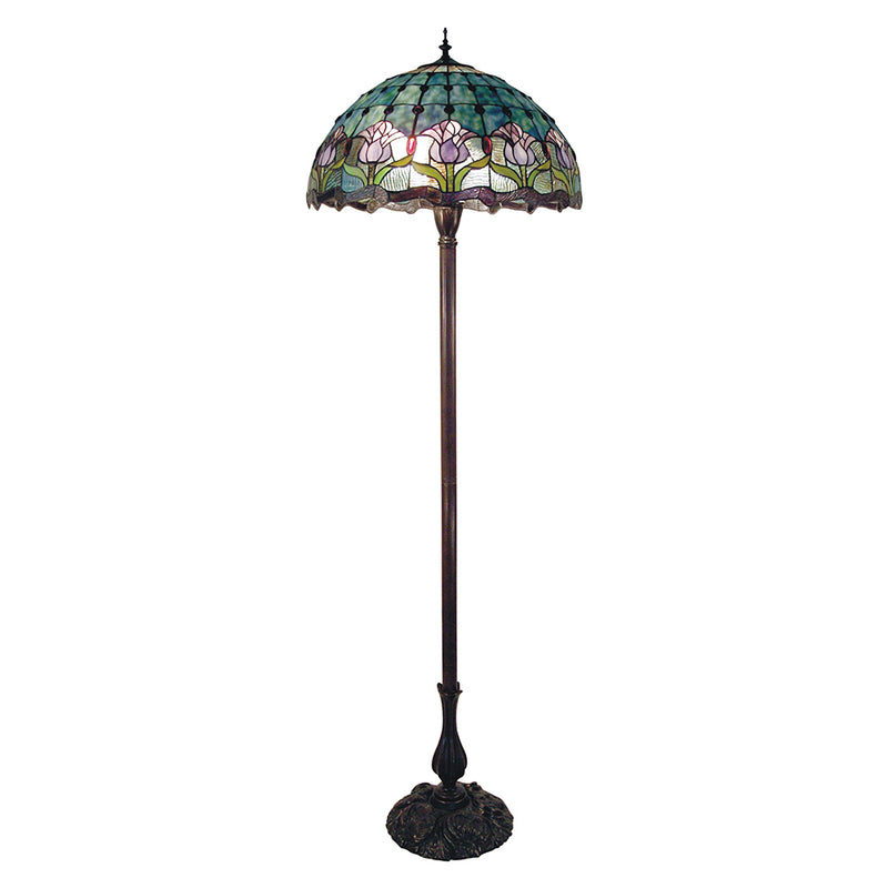 Tulip Tiffany Style Floor Lamp - Mauve - Notbrand