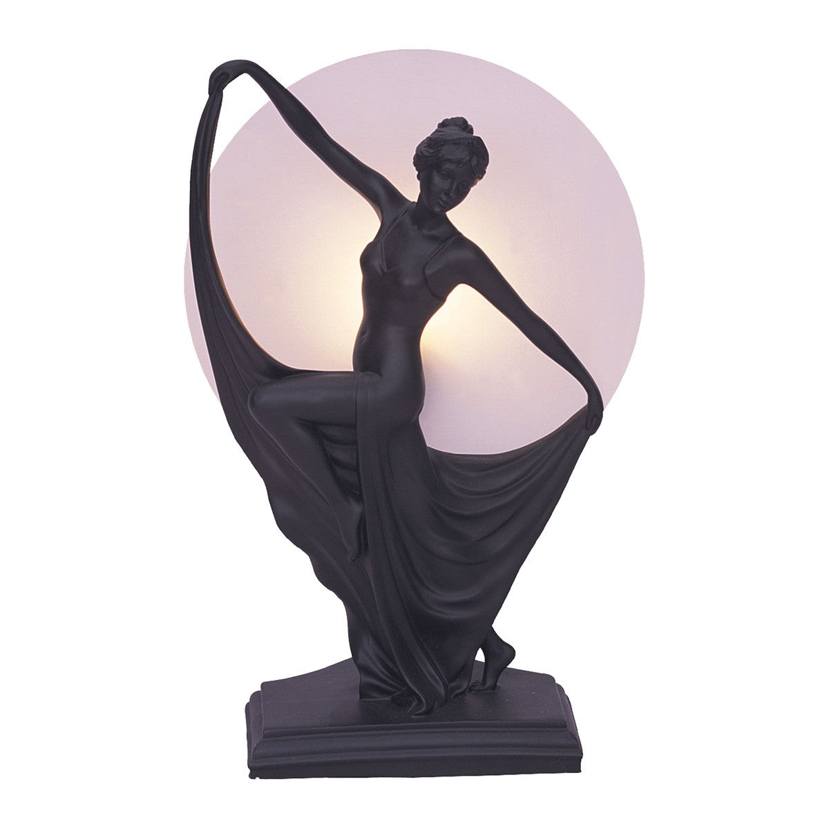 Meleah Art Deco Lady Figurine with Dress Table Lamp - Range - Notbrand