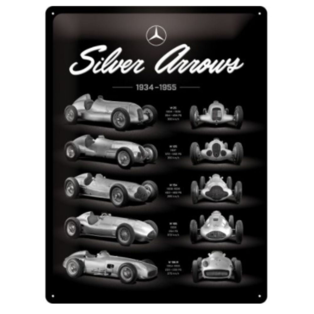 Mercedes-Benz Silver Arrows Chart Large Sign - NotBrand