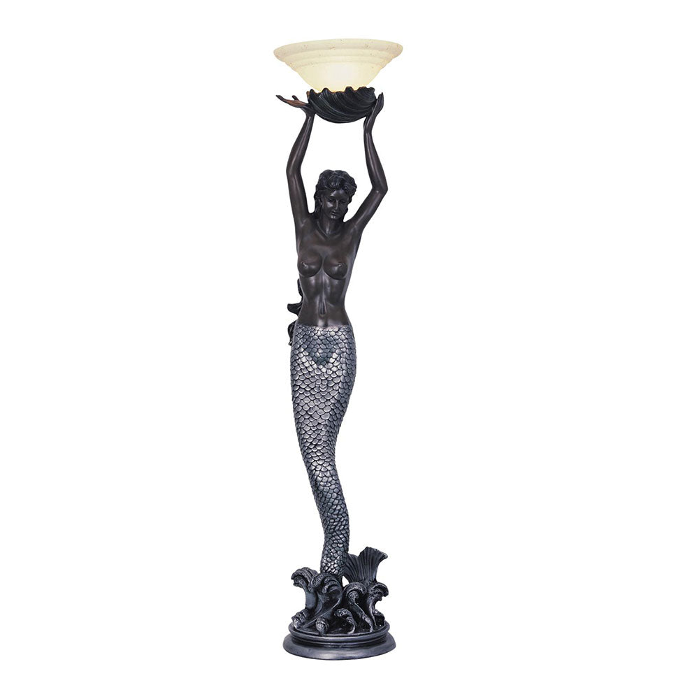 Mermaid Figurine Floor Lamp - Dark Bronze - Notbrand