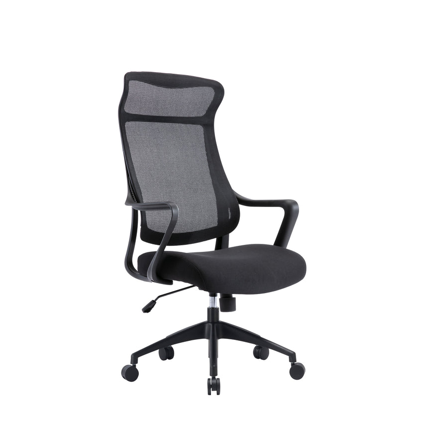 Catobu Mesh Back & Fabric Cushion Seat Office Chair - Black - Notbrand