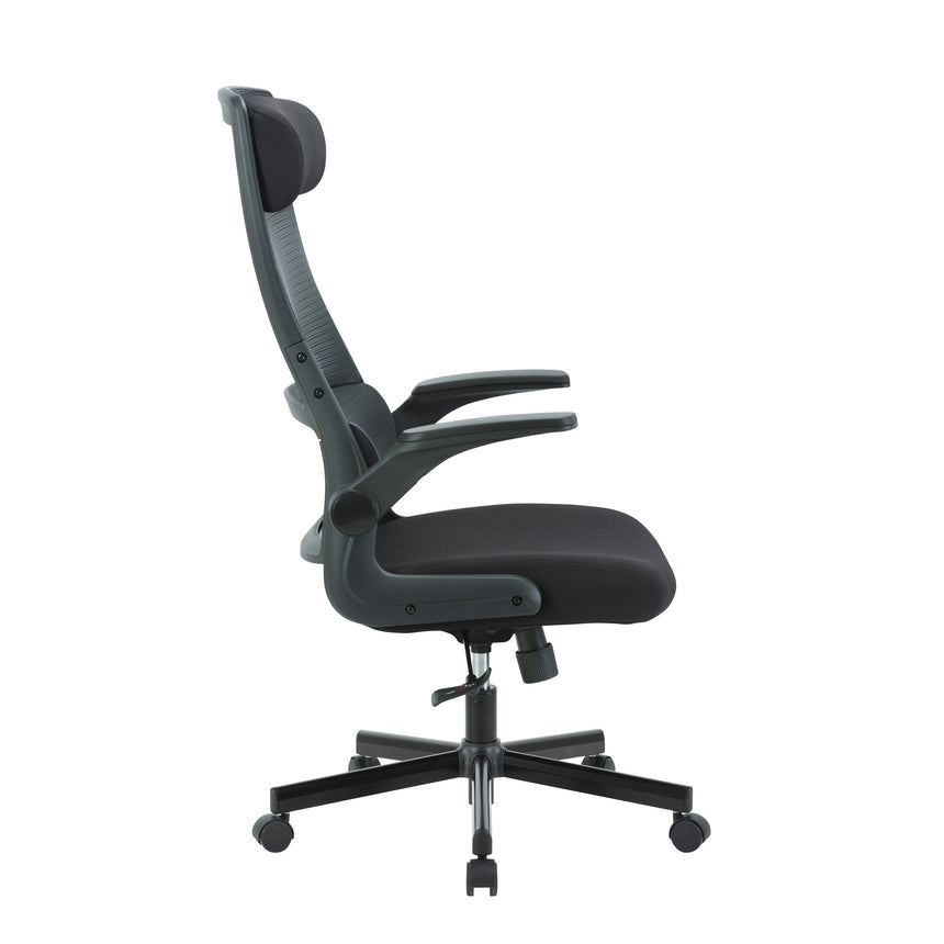 Katlily Mesh Ergonomic Fabric Seat Office Chair - Black - Notbrand