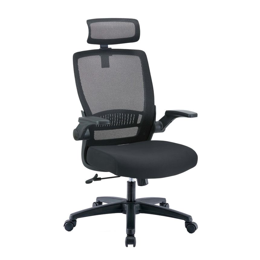 Baxjan Mesh Ergonomic Office Chair with headrest in Black - Plastic and Nylon - Notbrand