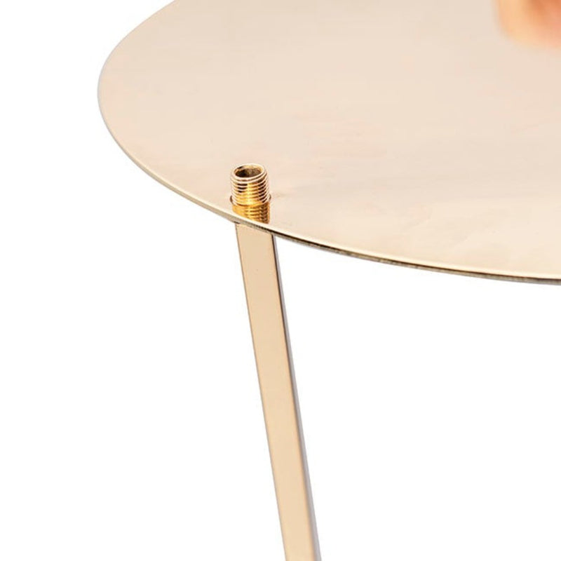 Metal Centrepiece Circular Curve Stand Gold (25cmDx78cmH) - Notbrand