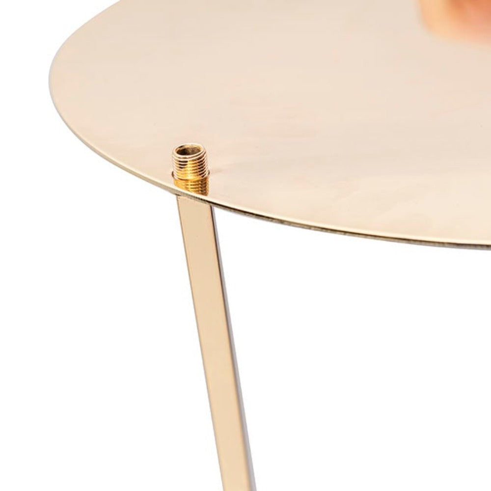 Metal Centrepiece Circular Curve Stand Gold (30cmDx90cmH) - Notbrand
