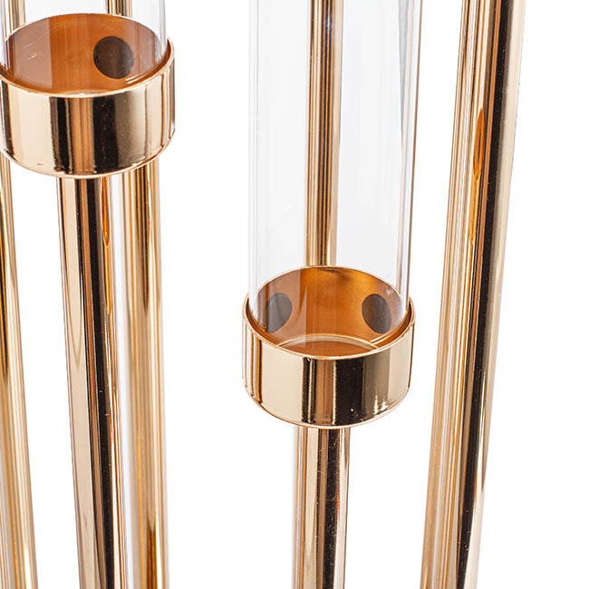 Metal Spiral 6 Gold Glass Candle Holders Candelabra - Large - Notbrand