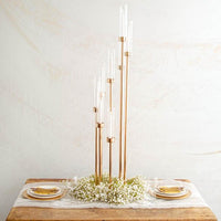 Metal Spiral 6 Gold Glass Candle Holders Candelabra - Medium - Notbrand
