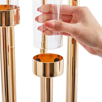 Metal Spiral 6 Gold Glass Candle Holders Candelabra - Medium - Notbrand