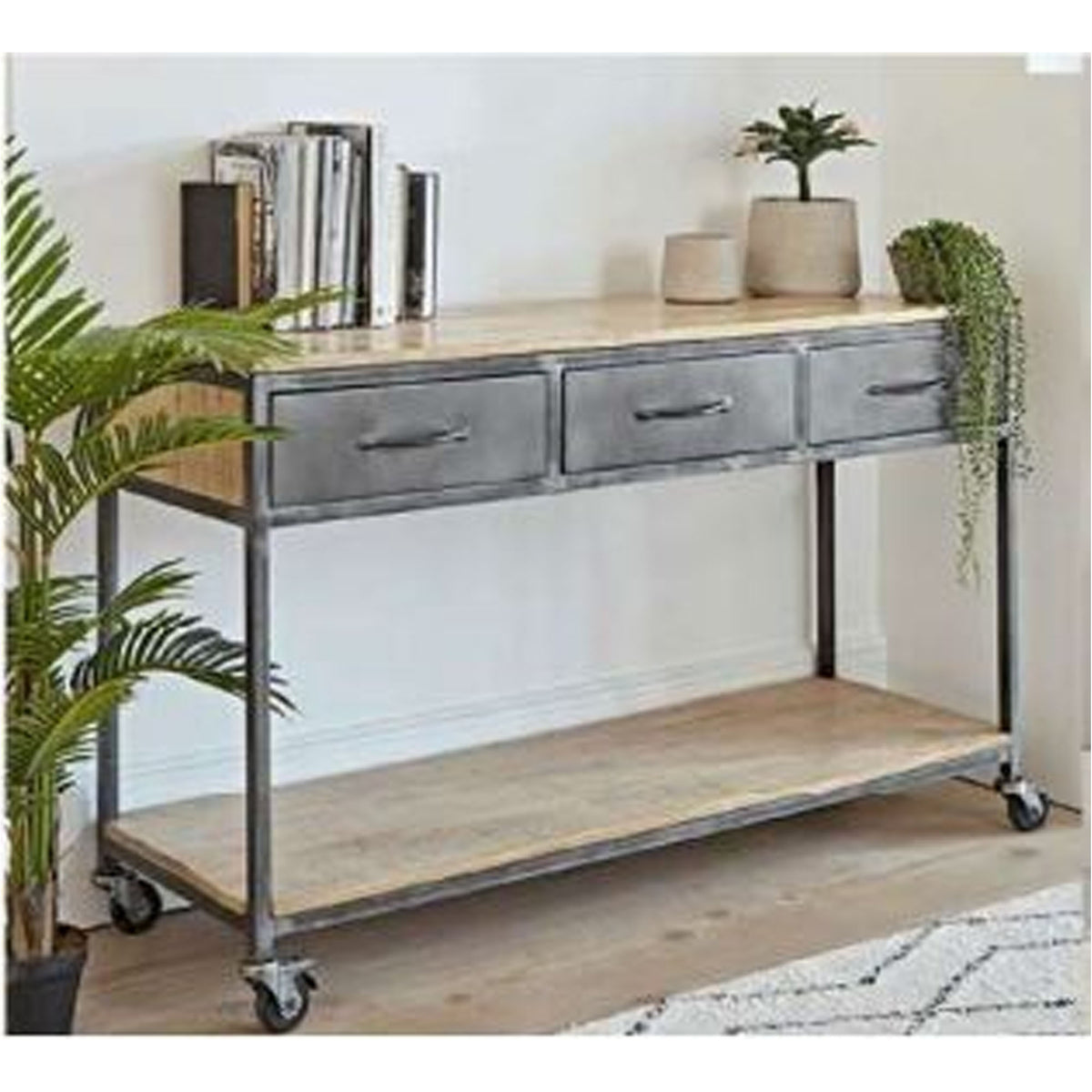 Movable Iron Console On Wheels - Notbrand