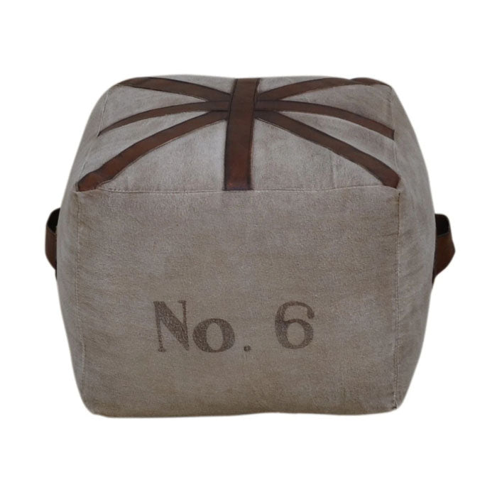 N0 6 Square Leather Ottoman - Notbrand
