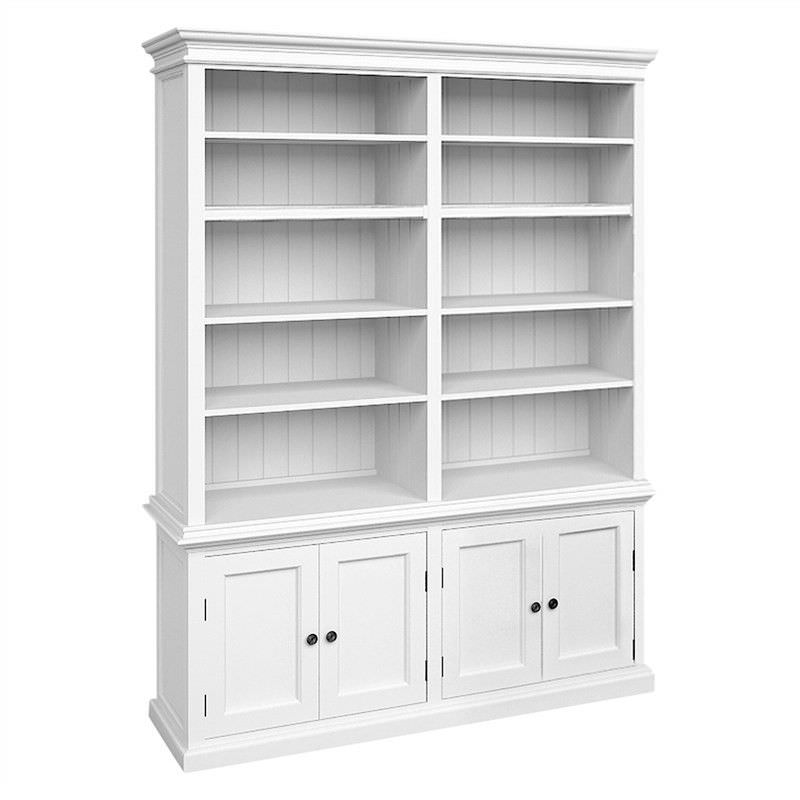 Halifax Timber Double-Bay Hutch Unit - Classic White - Notbrand